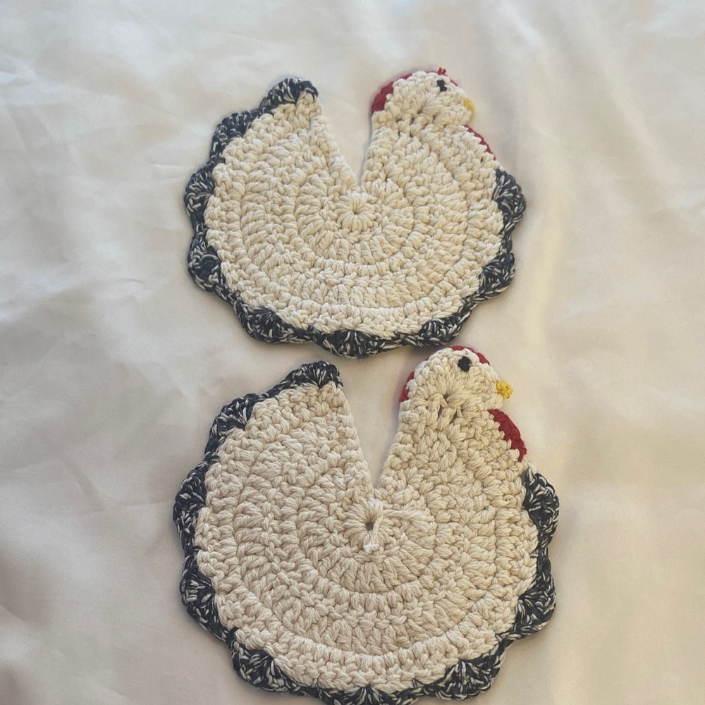 Handcrafted Chicken Pot Holders/ Trivets - Picture 2 of 4